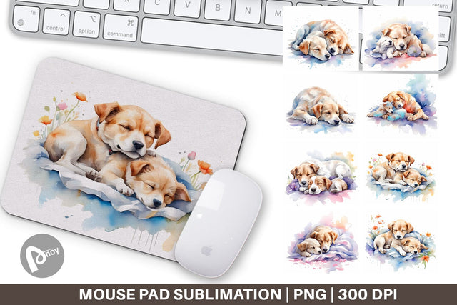 Mouse Pad Mother Day Dog Sleeping Sublimation artnoy 