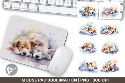 Mouse Pad Mother Day Dog Sleeping Sublimation artnoy 
