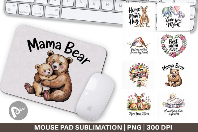 Mouse Pad Mother’s Day Animal Sublimation artnoy 