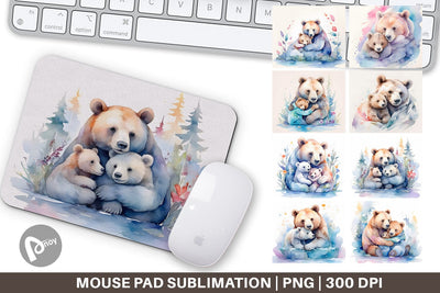 Mouse Pad Mothers Day Bear Sublimation artnoy 