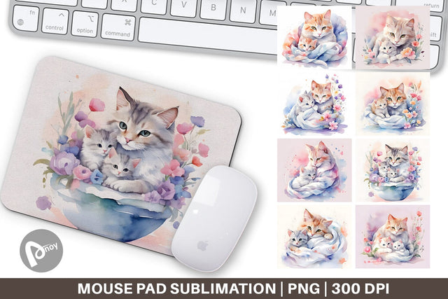 Mouse Pad Mothers Day Cat Sublimation artnoy 