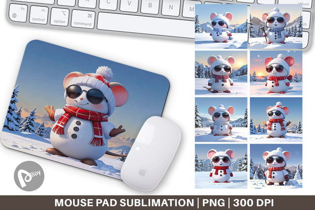 Mouse Pad Mouse Christmas Sublimation artnoy 