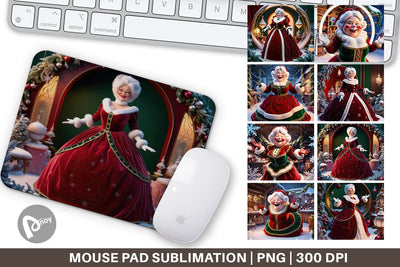 Mouse Pad Mrs. Santa Claus Sublimation artnoy 
