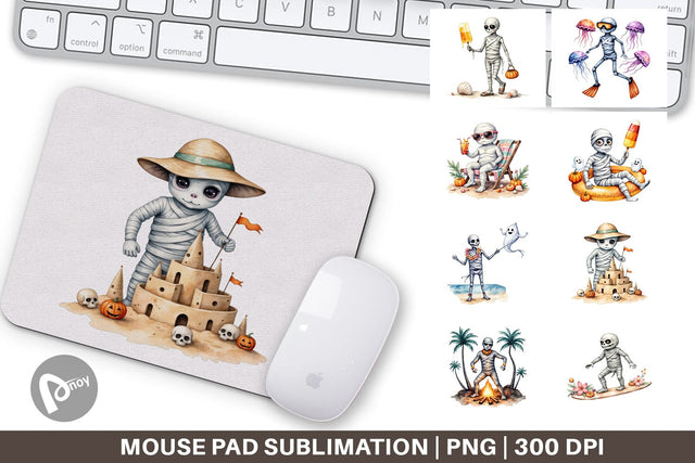 Mouse Pad Mummy Beach Holiday Sublimation artnoy 