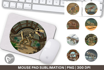 Mouse Pad Museum Dino Skeleton Sublimation artnoy 