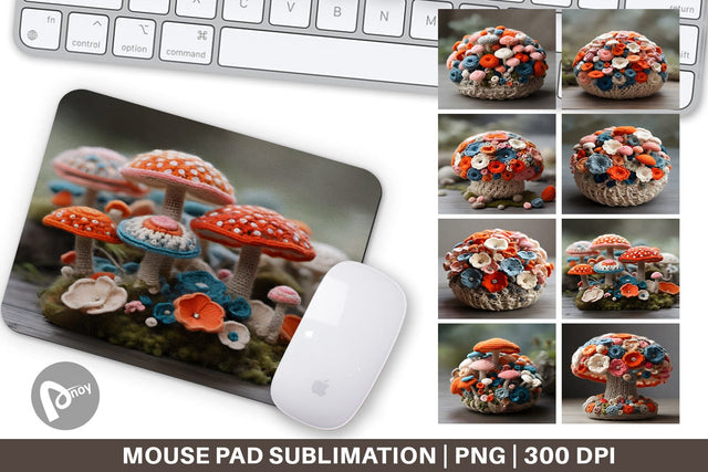 Mouse Pad Mushromm Embroidery Sublimation artnoy 