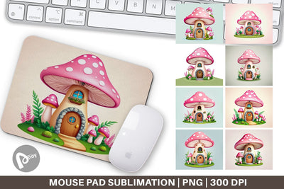 Mouse Pad Mushroom House Sublimation artnoy 