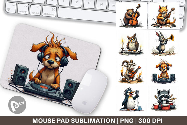 Mouse Pad Music Critters Sublimation artnoy 