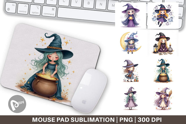 Mouse Pad Mystical Witch Dolls Sublimation artnoy 