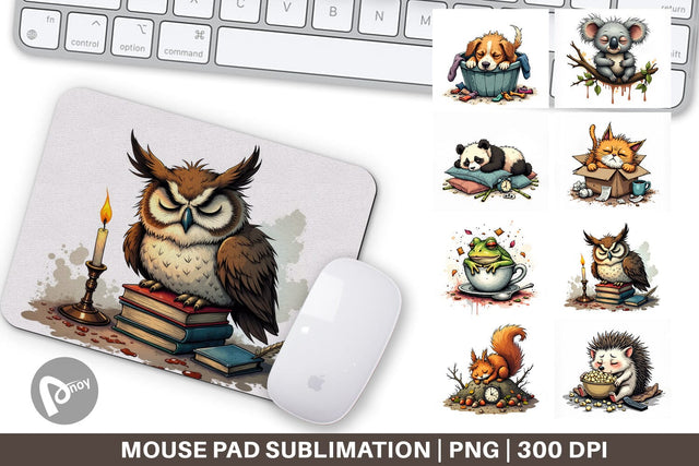 Mouse Pad Nap Chaos Critters Sublimation artnoy 