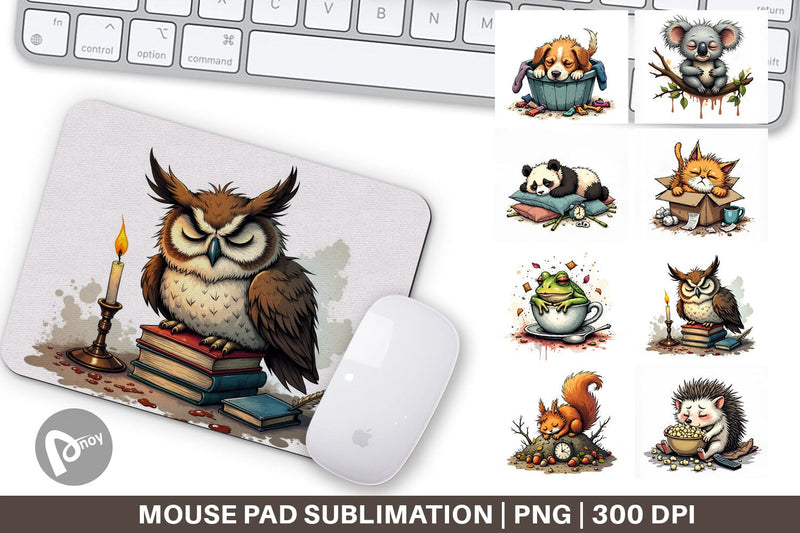 Mouse Pad Nap Chaos Critters Sublimation artnoy 