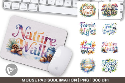 Mouse Pad Nature Forest Coffee Quotes Sublimation artnoy 