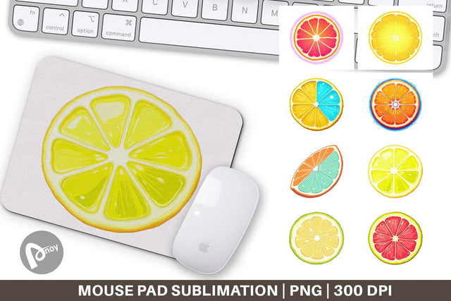 Mouse Pad Neon Citrus Sublimation artnoy 