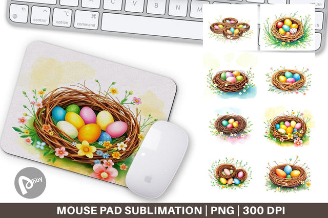 Mouse Pad Nests with Eggs Sublimation artnoy 