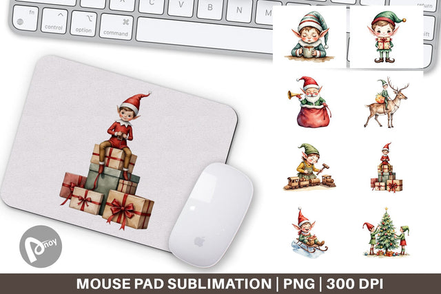 Mouse Pad North Pole Elves Sublimation artnoy 