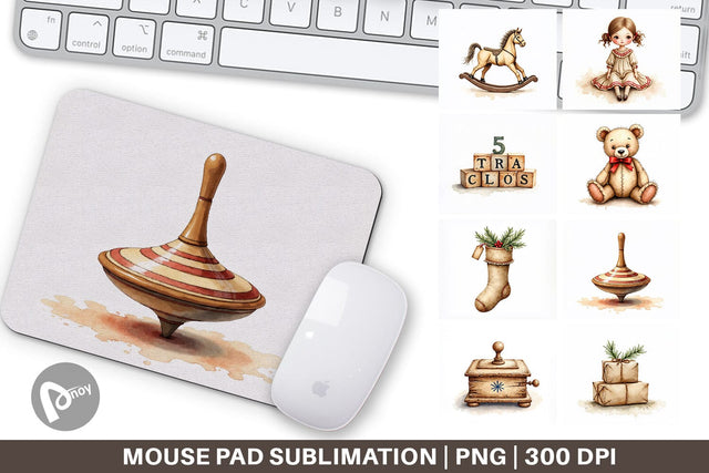 Mouse Pad Nostalgic Christmas Toys Sublimation artnoy 