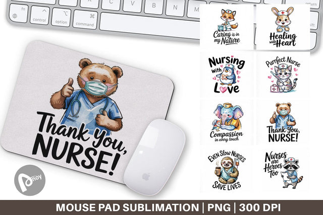 Mouse Pad Nurse Animal Sublimation artnoy 