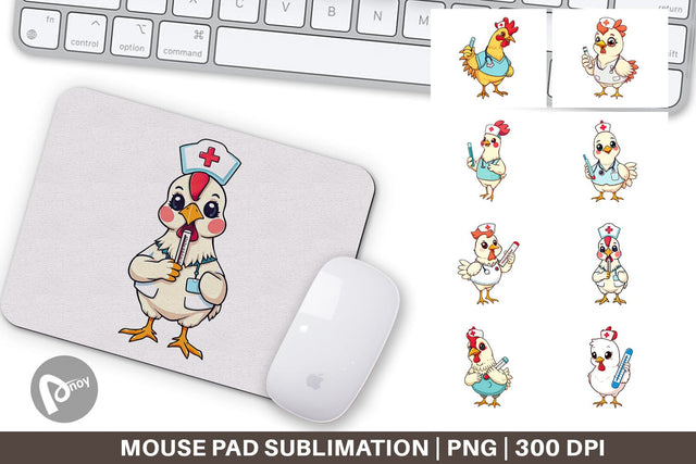 Mouse Pad Nurse Chicken Sublimation artnoy 