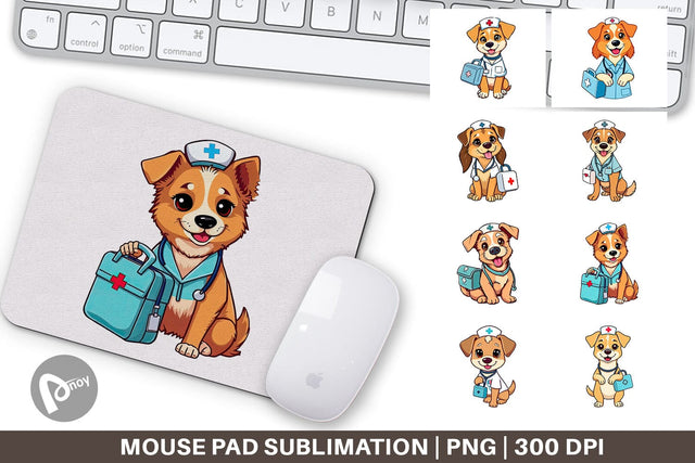 Mouse Pad Nurse Dog Sublimation artnoy 