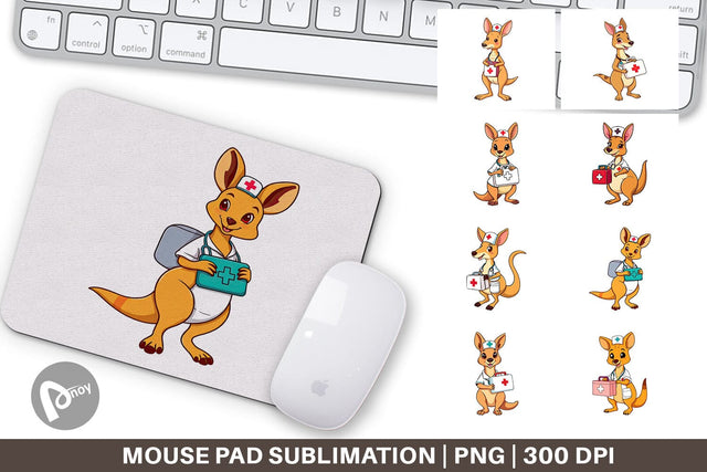 Mouse Pad Nurse Kangaroo Sublimation artnoy 