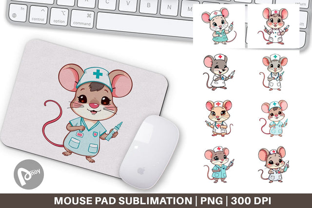 Mouse Pad Nurse Mouse Sublimation artnoy 