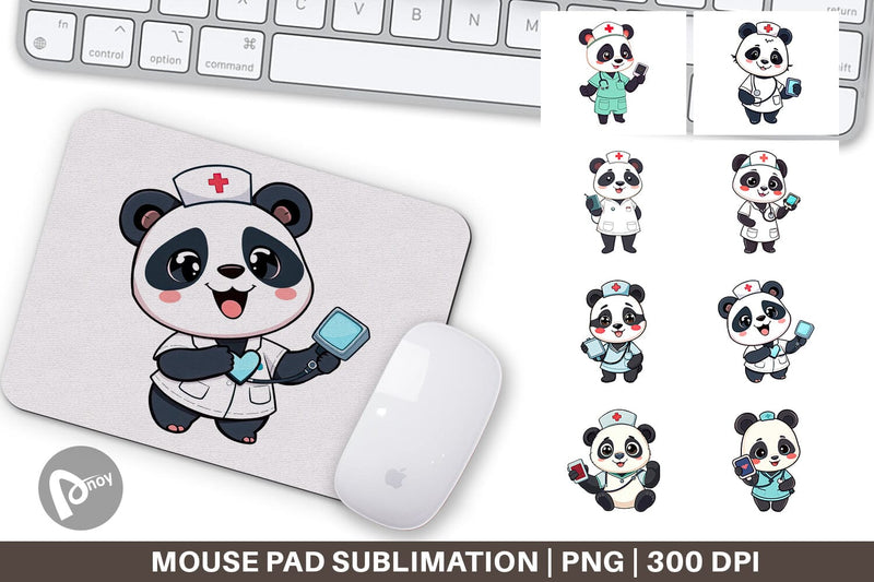 Mouse Pad Nurse Panda Sublimation artnoy 