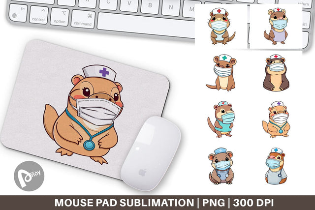 Mouse Pad Nurse Platypus Sublimation artnoy 