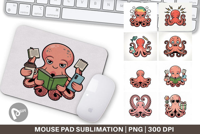 Mouse Pad Octopus Mood Sublimation artnoy 