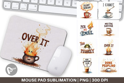 Mouse Pad Office Coffee Humor Sarcastic Quotes Sublimation artnoy 