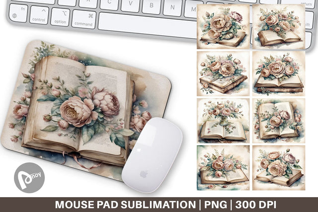 Mouse Pad Old Books Sublimation artnoy 