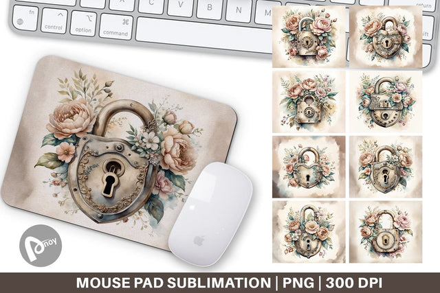 Mouse Pad Old Padlock Sublimation artnoy 