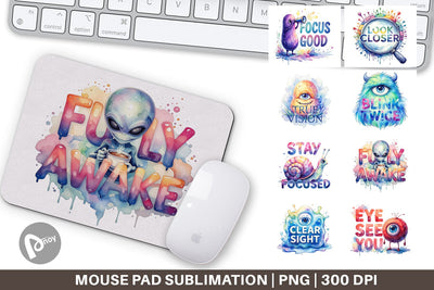 Mouse Pad One Eyed Monster Wisdom Quotes Sublimation artnoy 