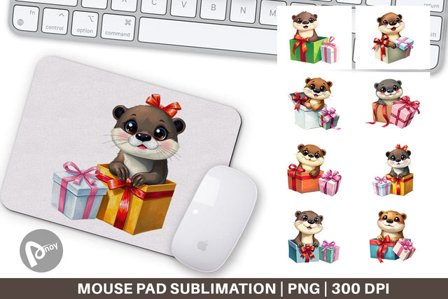 Mouse Pad Otter Gift Sublimation artnoy 