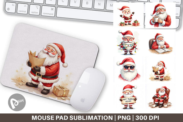 Mouse Pad Overworked Santa Sublimation artnoy 