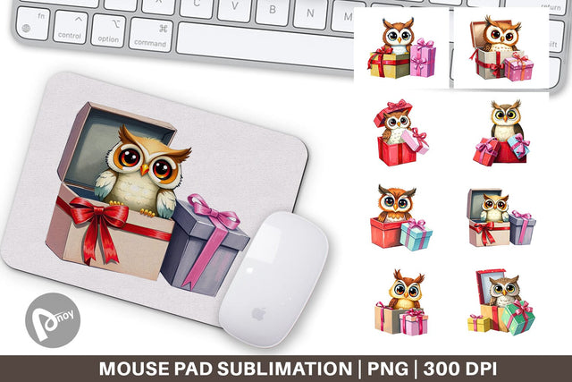 Mouse Pad Owl Gift Sublimation artnoy 