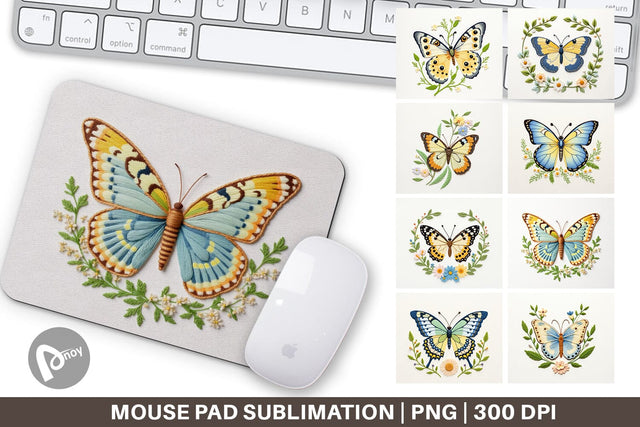 Mouse Pad Painted Lady Butterfly Sublimation artnoy 