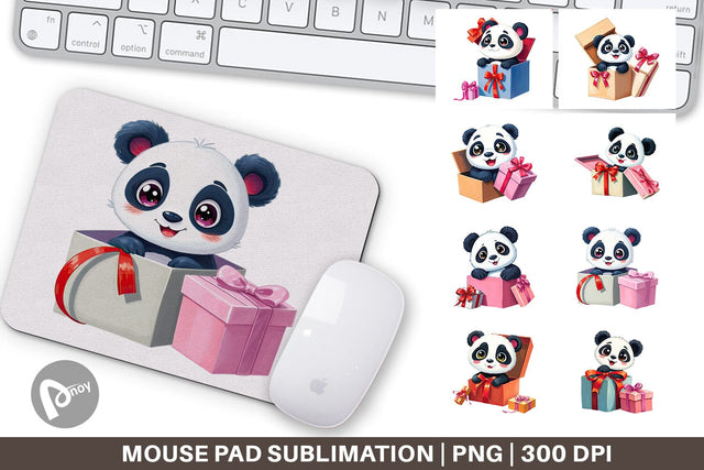 Mouse Pad Panda Gift Sublimation artnoy 