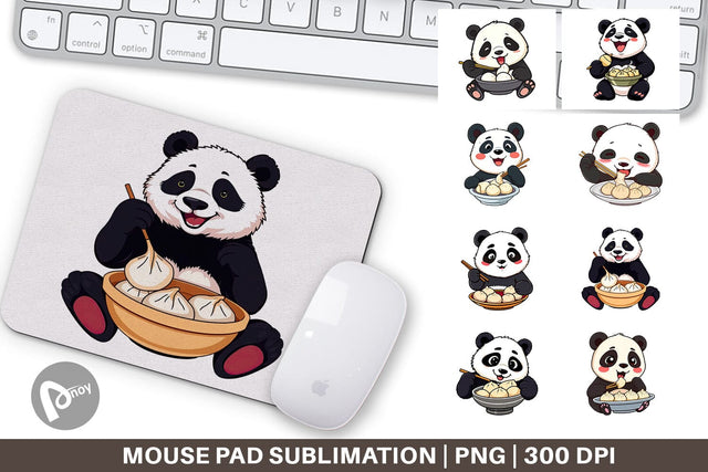 Mouse Pad Panda with Dumplings Sublimation artnoy 