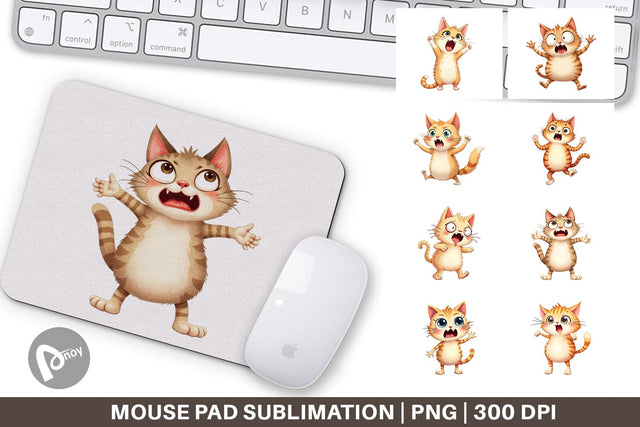 Mouse Pad Panic Cat Sublimation artnoy 