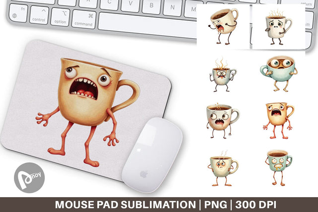 Mouse Pad Panic Coffee Sublimation artnoy 
