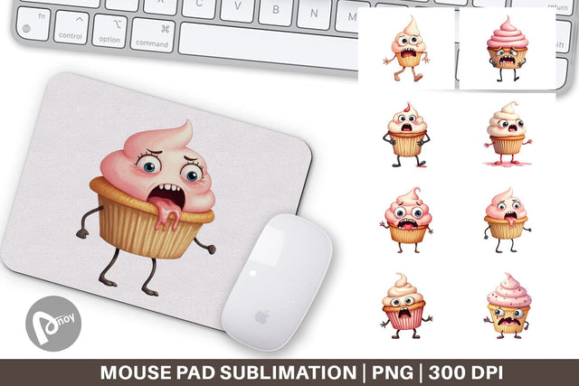 Mouse Pad Panic Cupcake Sublimation artnoy 