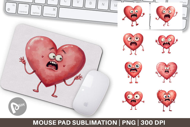 Mouse Pad Panic Heart Sublimation artnoy 
