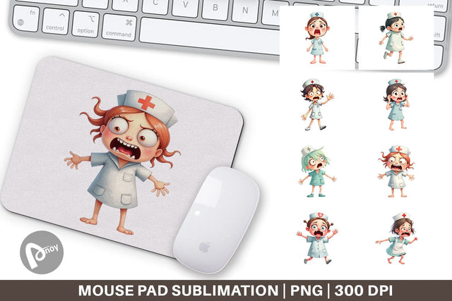 Mouse Pad Panic Nurse Sublimation artnoy 
