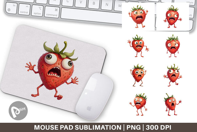 Mouse Pad Panic Strawberry Sublimation artnoy 
