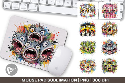 Mouse Pad Panic Tropical Animals Messy Watercolor Sublimation artnoy 