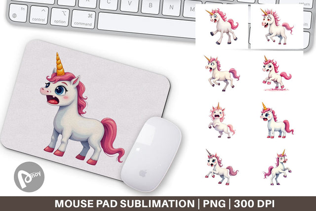 Mouse Pad Panic Unicorn Sublimation artnoy 