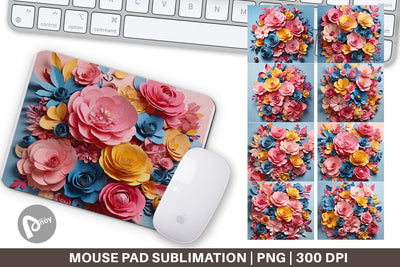 Mouse Pad Paper Flower Bouquet Sublimation artnoy 