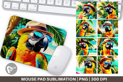 Mouse Pad Parrots in Summer Sublimation artnoy 