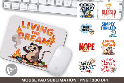 Mouse Pad Passive Aggressive Positivity Pastel Snark Sublimation artnoy 