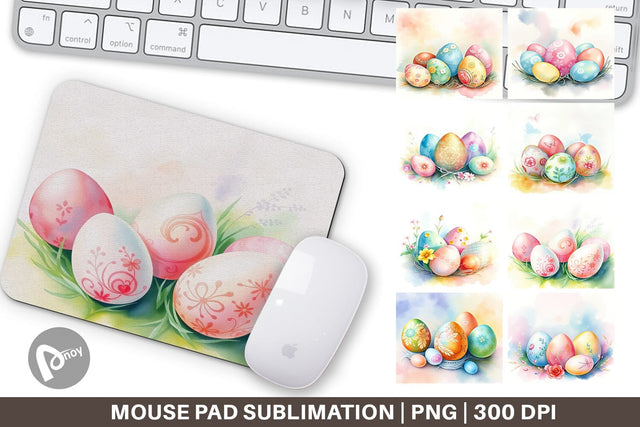 Mouse Pad Pastel Easter Eggs Sublimation artnoy 